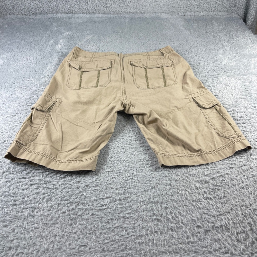 Mens Tan Khaki Cotton Ripstop Cargo Shorts Camo Lined Waist Size 33 Utility - Picture 9 of 10